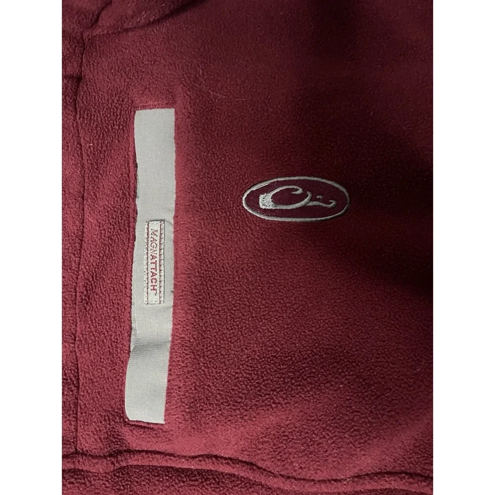 Drake Waterfowl Snap Fleece Jacket Men's Size Large Red Long Sleeve